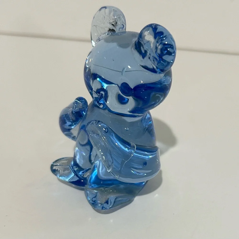 Vintage Light Blue Art Glass Koala‎ Teddy Bear Paperweight 3.5